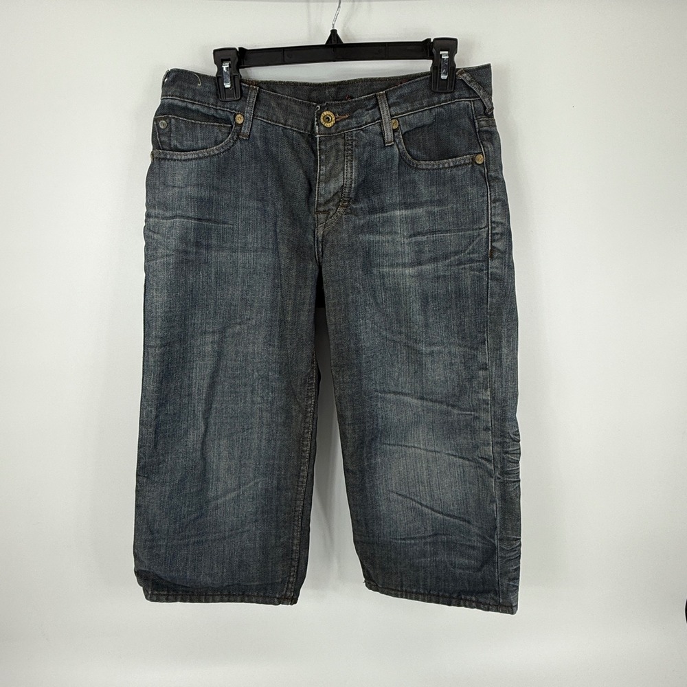 Lee Cooper Premium Denim Shorts Mens‎ 31 Dark Wash Cinch Back Cotton Jean Shorts